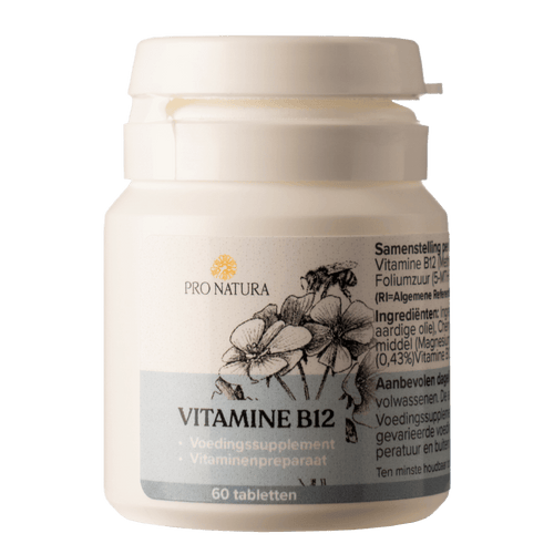 Vitamine B12 60 zuigtabletten met foliumzuur voor zenuwstelsel van ProNatura