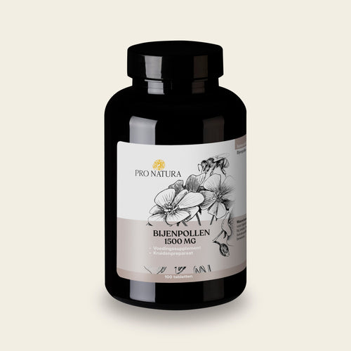 Bijenpollen 1500 mg van Pro Natura, pot met 100 tabletten puur bijenpollenpoeder