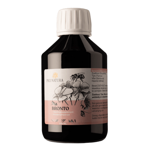 Bronto kruidensiroop voor de keel 200 ml - Zoethout, Tijm en Vlier van ProNatura