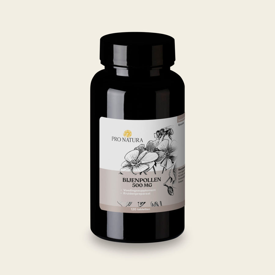 Bijenpollen 500 mg van Pro Natura, pot met 120 tabletten puur bijenpollenpoeder