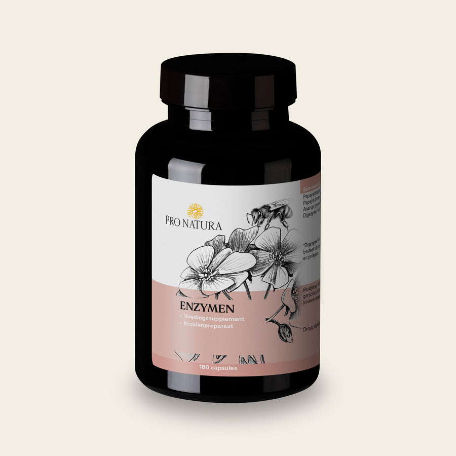 Enzymen van Pro Natura, pot met 180 capsules met papaya, bromelaïne en Digezyme