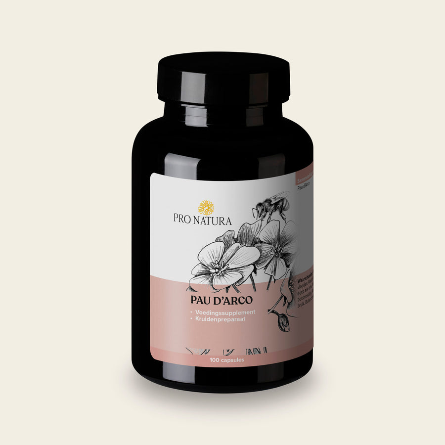 Pau d'Arco van Pro Natura, pot met 100 capsules met 500 mg binnenbastextract