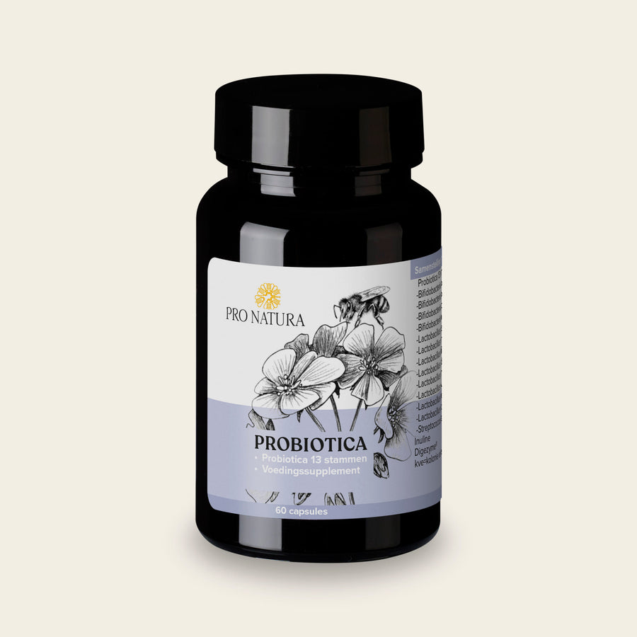Probiotica van Pro Natura, pot met 60 plantaardige capsules met dertien bacteriestammen