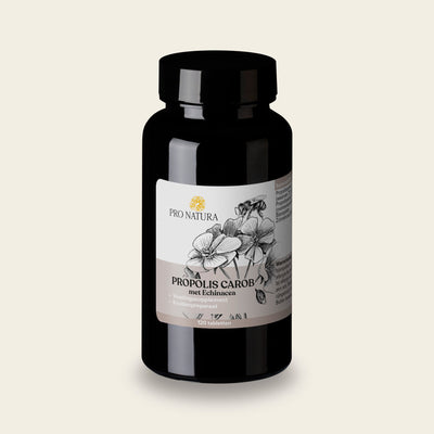 Propolis Carob van Pro Natura, pot met 120 tabletten met propolis en Echinacea purpurea