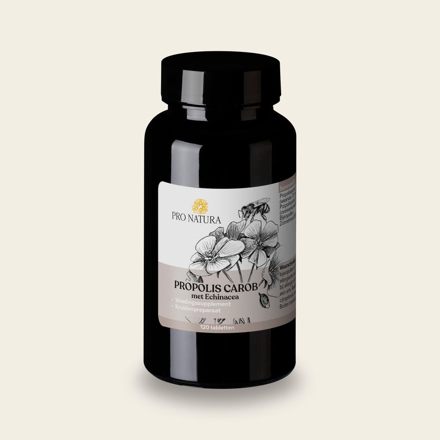 Propolis Carob van Pro Natura, pot met 120 tabletten met propolis en Echinacea purpurea
