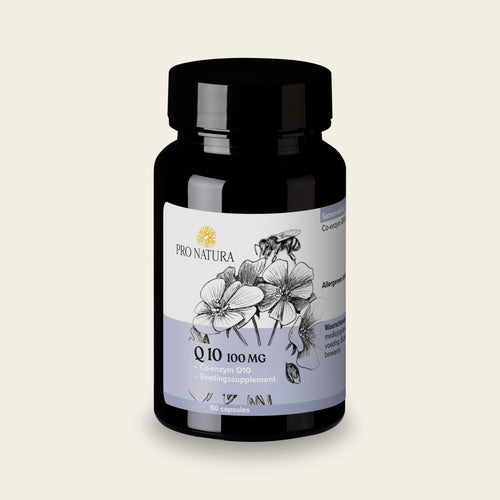 Q10 100 mg van Pro Natura, pot met 60 softgels co-enzym Q10 in soja-olie