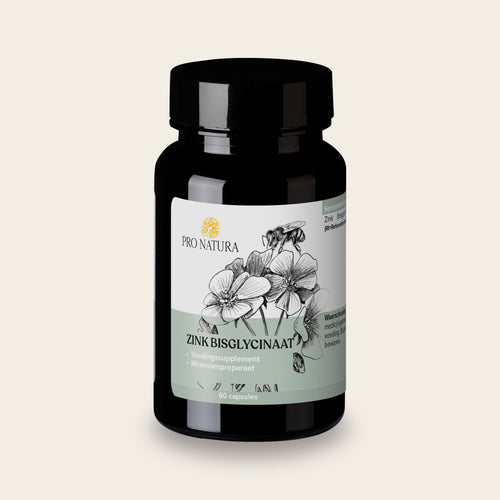 Zink Bisglycinaat Albion van Pro Natura, pot met 60 capsules met 15 mg zink